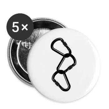 klettern bouldern felsklettern berge Bergsport - Buttons groß 56 mm (5er Pack) - Weiß - Vorne