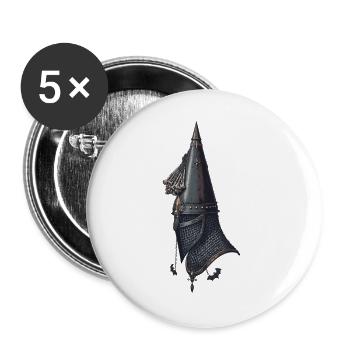 Gotische Fantasie-Kiefernzapfen - Buttons groß 56 mm (5er Pack) - Weiß - Vorne