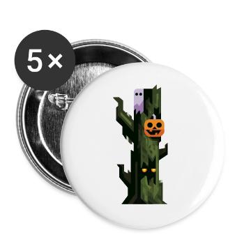 Spooky Totem Tree - Buttons groß 56 mm (5er Pack) - Weiß - Vorne