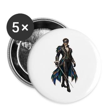 Federklingen-Marschall Fantasielook - Buttons groß 56 mm (5er Pack) - Weiß - Vorne