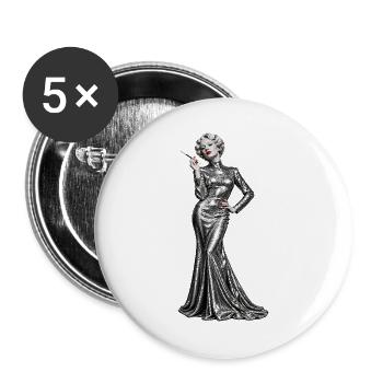 MESMERISIEREN - Buttons groß 56 mm (5er Pack) - Weiß - Vorne