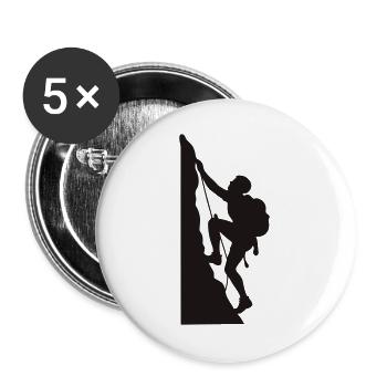 Kletterheld Silhouette - Buttons groß 56 mm (5er Pack) - Weiß - Vorne