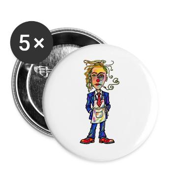 Chaos-Künstler im Farbenzauber - Buttons groß 56 mm (5er Pack) - Weiß - Vorne