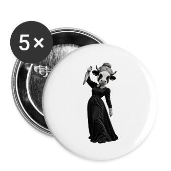 PSY COW - Buttons groß 56 mm (5er Pack) - Weiß - Vorne