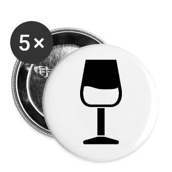 Weinglas - Buttons groß 56 mm (5er Pack) - Weiß - Vorne