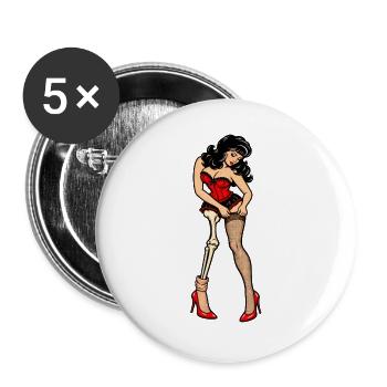 BARES BOUDOIR - Buttons groß 56 mm (5er Pack) - Weiß - Vorne