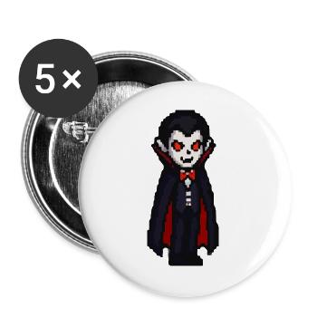 Vampirischer Cartoon Look mit Cape - Buttons groß 56 mm (5er Pack) - Weiß - Vorne