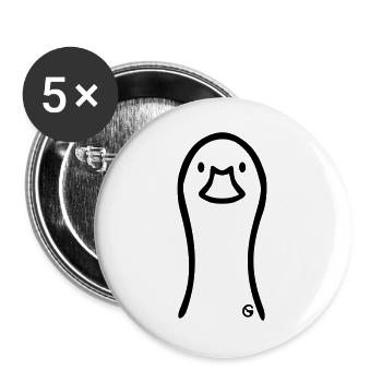 Gans Kopf - Buttons groß 56 mm (5er Pack) - Weiß - Vorne