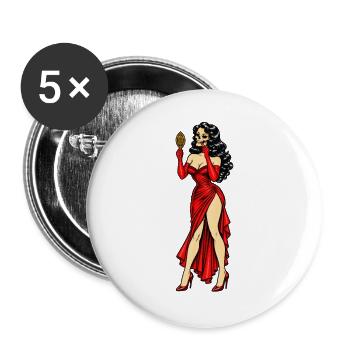 MAKABRE VANITAS REDLIPS - Buttons groß 56 mm (5er Pack) - Weiß - Vorne