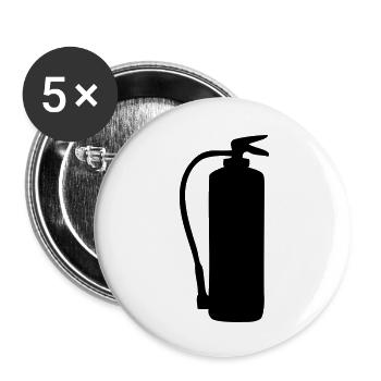 Feuerlöscher - Buttons groß 56 mm (5er Pack) - Weiß - Vorne