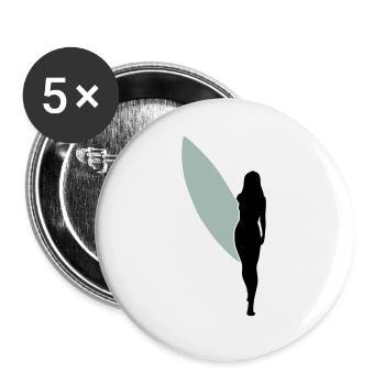 surfgirlshape1 - Buttons groß 56 mm (5er Pack) - Weiß - Vorne