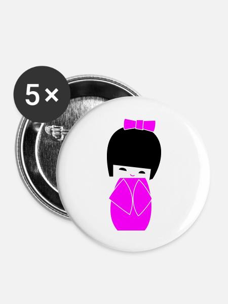 kokeshi - Buttons large 2.2''/56 mm (5-pack) - white