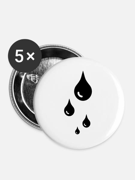 tropfen - Buttons groß 56 mm (5er Pack) - Weiß
