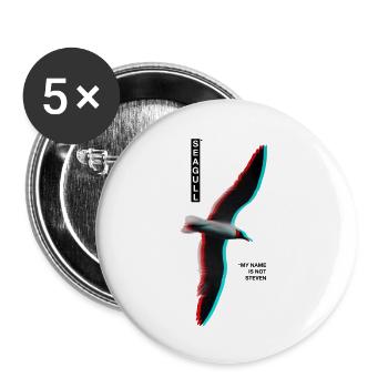 Seagull - My Name Is Not Steven - Buttons groß 56 mm (5er Pack) - Weiß - Vorne