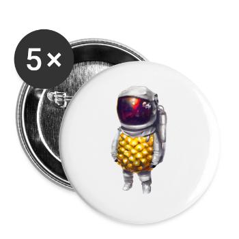 Pineapple Astronaut - Buttons large 2.2''/56 mm (5-pack) - white - Front
