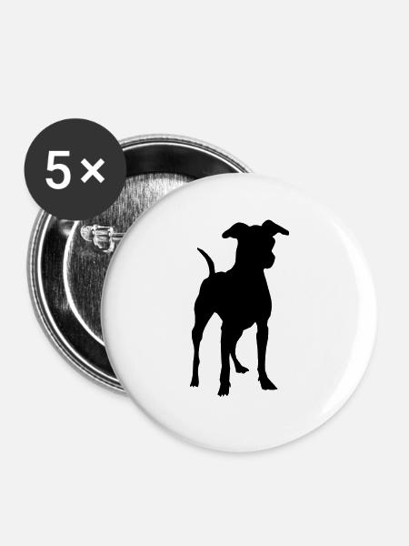 Pinscher - Buttons groß 56 mm (5er Pack) - Weiß