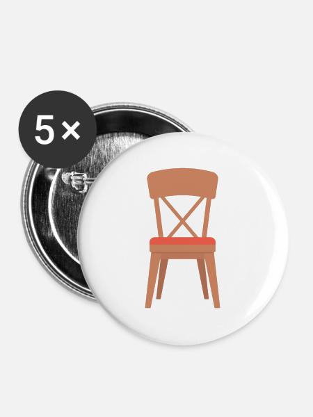 Stuhl - Buttons groß 56 mm (5er Pack) - Weiß