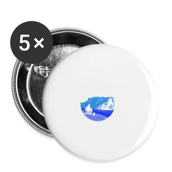 Fishing Dad Father and Son Ocean Father's Day - Buttons groß 56 mm (5er Pack) - Weiß - Vorne