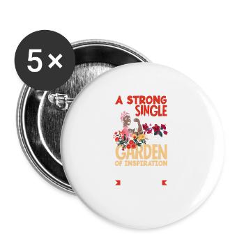 Une femme célibataire forte est un jardin de fleurs - Lot de 5 grands badges (56 mm) - blanc - Devant