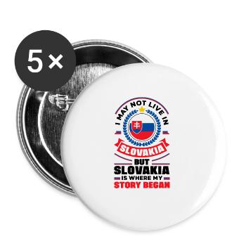 Slovak Slovakia Slovak Flag Quote - Buttons large 2.2''/56 mm (5-pack) - white - Front