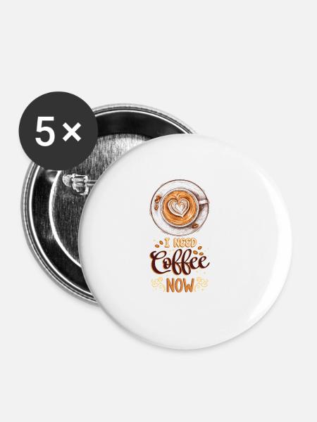 Coffee Coffee Lover Coffee Mug Barista Vintage - Buttons large 2.2''/56 mm (5-pack) - white
