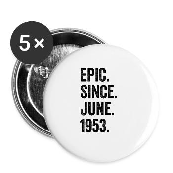 70e anniversaire 70 ans épiques depuis juin 1953 - Lot de 5 grands badges (56 mm) - blanc - Devant