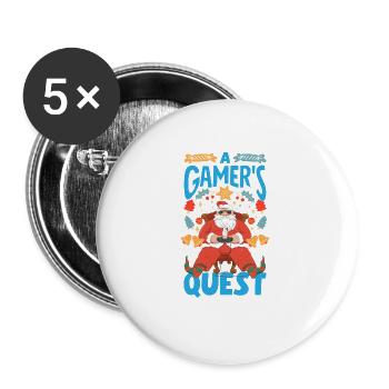 Gaming-inspired fashion Holiday-themed gaming - Buttons groß 56 mm (5er Pack) - Weiß - Vorne