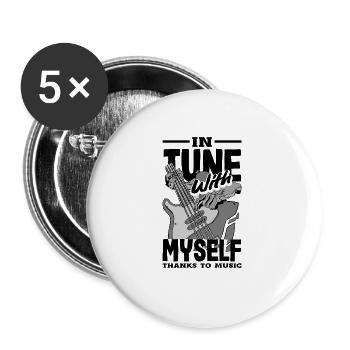 Emotional Zen Escape Relaxation Focus Music Lover - Buttons groß 56 mm (5er Pack) - Weiß - Vorne