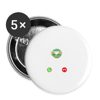 Wenn der Garten ruft muss ich los Sprüche Damen - Buttons groß 56 mm (5er Pack) - Weiß - Vorne