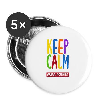 Keep Calm And Gain Aura Points Daily Trendy Viral - Buttons large 2.2''/56 mm (5-pack) - white - Front