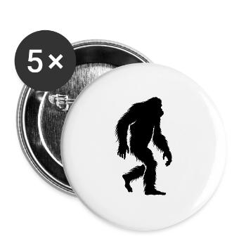 Yeti - Bigfoot - Legende - Fabelwesen - Buttons groß 56 mm (5er Pack) - Weiß - Vorne