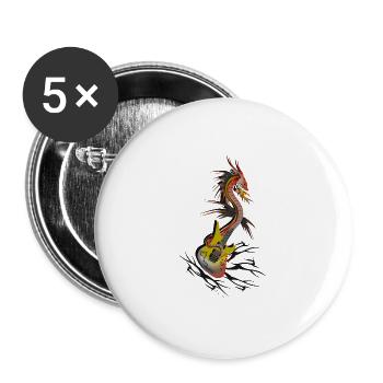 Guitar Dragon - Buttons large 2.2''/56 mm (5-pack) - white - Front