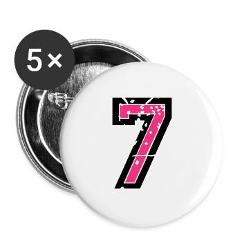 7 Vektor Used Look - Farbwechsel - Buttons groß 56 mm (5er Pack) - Weiß - Vorne
