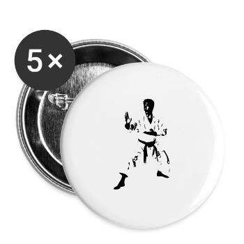 Karate 2 - Buttons groß 56 mm (5er Pack) - Weiß - Vorne