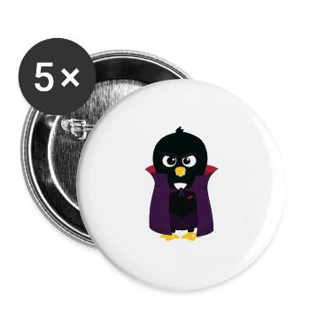 Penguin Vampire - Buttons large 2.2''/56 mm (5-pack) - white - Front