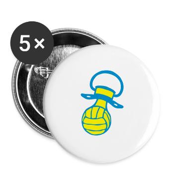 volleyball tetine bebe sucette 0 - Lot de 5 grands badges (56 mm) - blanc - Devant
