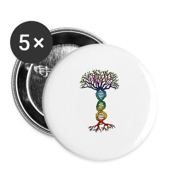 ADN Chakra Arbre de Vie. - Lot de 5 grands badges (56 mm) - blanc - Devant