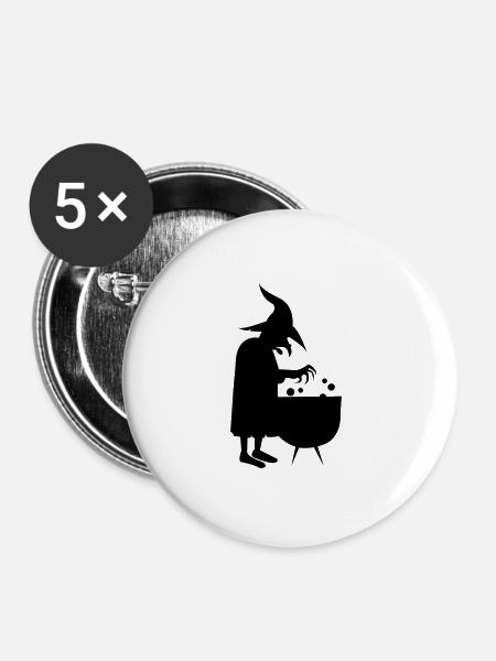 hexe - Buttons groß 56 mm (5er Pack) - Weiß