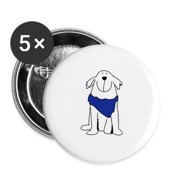 Netter Retriever - Buttons groß 56 mm (5er Pack) - Weiß - Vorne