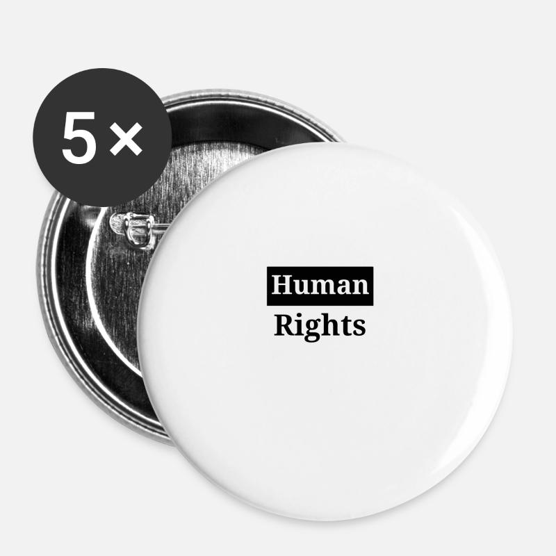 Human rights - Buttons large 2.2''/56 mm (5-pack) - white