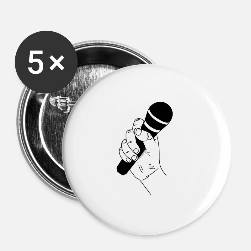 Microphone - Buttons large 2.2''/56 mm (5-pack) - white
