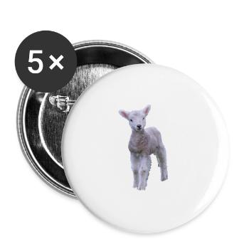 cute lamb - sweet lamb - Buttons large 2.2''/56 mm (5-pack) - white - Front