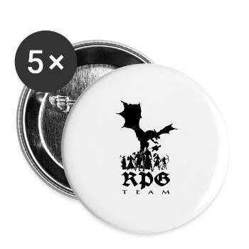 RPG Team Rollenspiel RPG DM - Buttons groß 56 mm (5er Pack) - Weiß - Vorne
