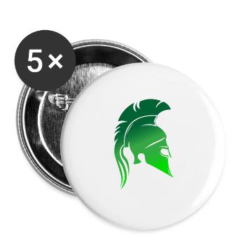 Sparta Design, green - Buttons large 2.2''/56 mm (5-pack) - white - Front