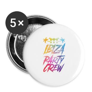 Ibiza Party Crew Colorful - Buttons large 2.2''/56 mm (5-pack) - white - Front