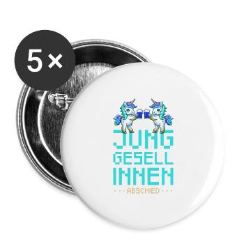 Licorne Enterrement de vie de jeune fille Enterrement de vie de jeune fille - Lot de 5 grands badges (56 mm) - blanc - Devant
