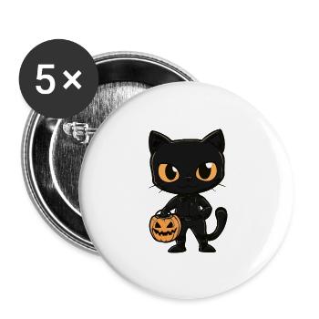 Panther Halloween Lustig Zombie - Buttons groß 56 mm (5er Pack) - Weiß - Vorne