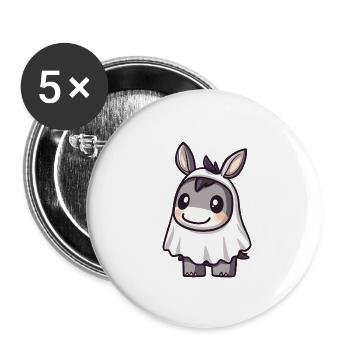 Donkey Halloween Funny Ghost - Buttons large 2.2''/56 mm (5-pack) - white - Front