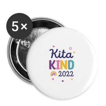 Ich bin ein Kitakind 2023 / Kindergartenkind - Buttons groß 56 mm (5er Pack) - Weiß - Vorne