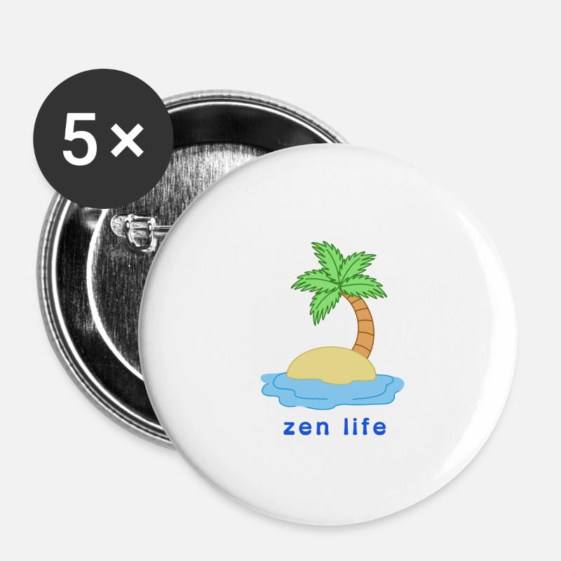 Zen life - Buttons large 2.2''/56 mm (5-pack) - white